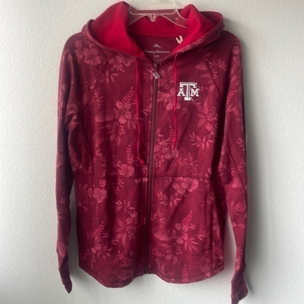 NWT Tommy Bahama Jacket Texas A & M Women's small Hawaiian print red